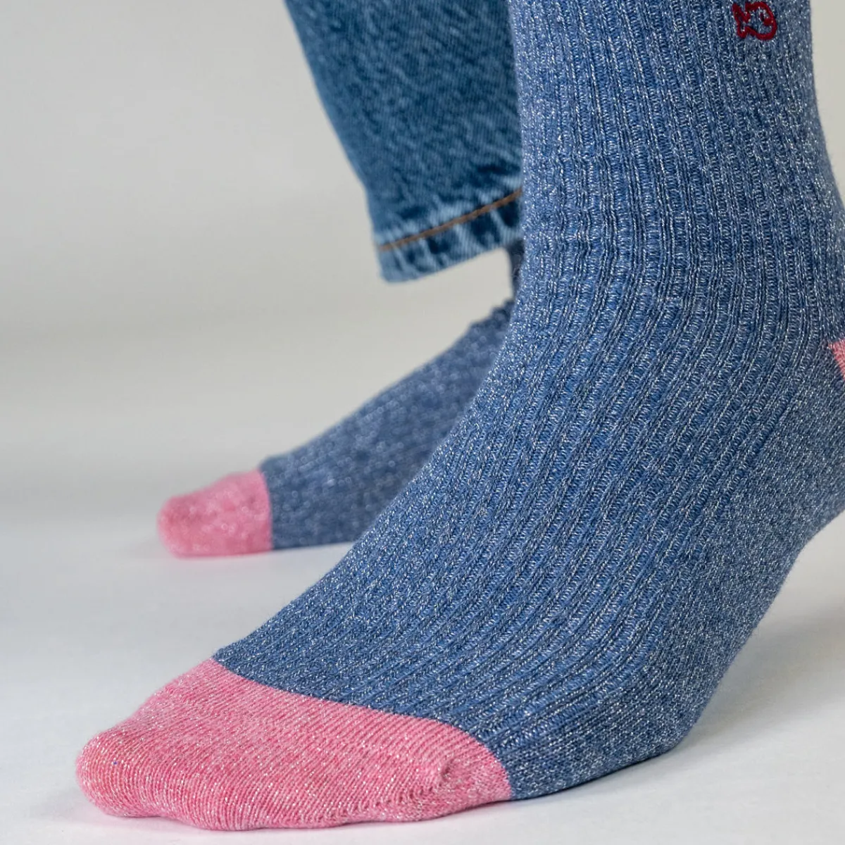 BILLYBELT Chaussettes en coton peigné Vintage - Bleu gris>Femme Chaussettes Fantaisie