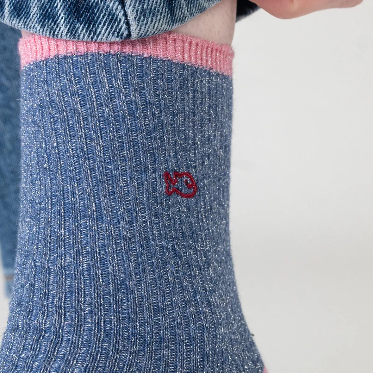 BILLYBELT Chaussettes en coton peigné Vintage - Bleu gris>Femme Chaussettes Fantaisie