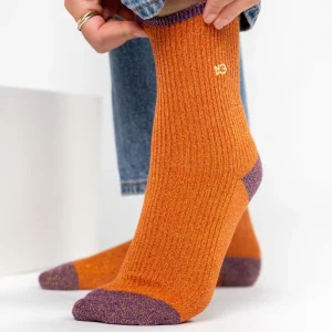 BILLYBELT Chaussettes en coton peigné Vintage - Brique>Femme Chaussettes Fantaisie