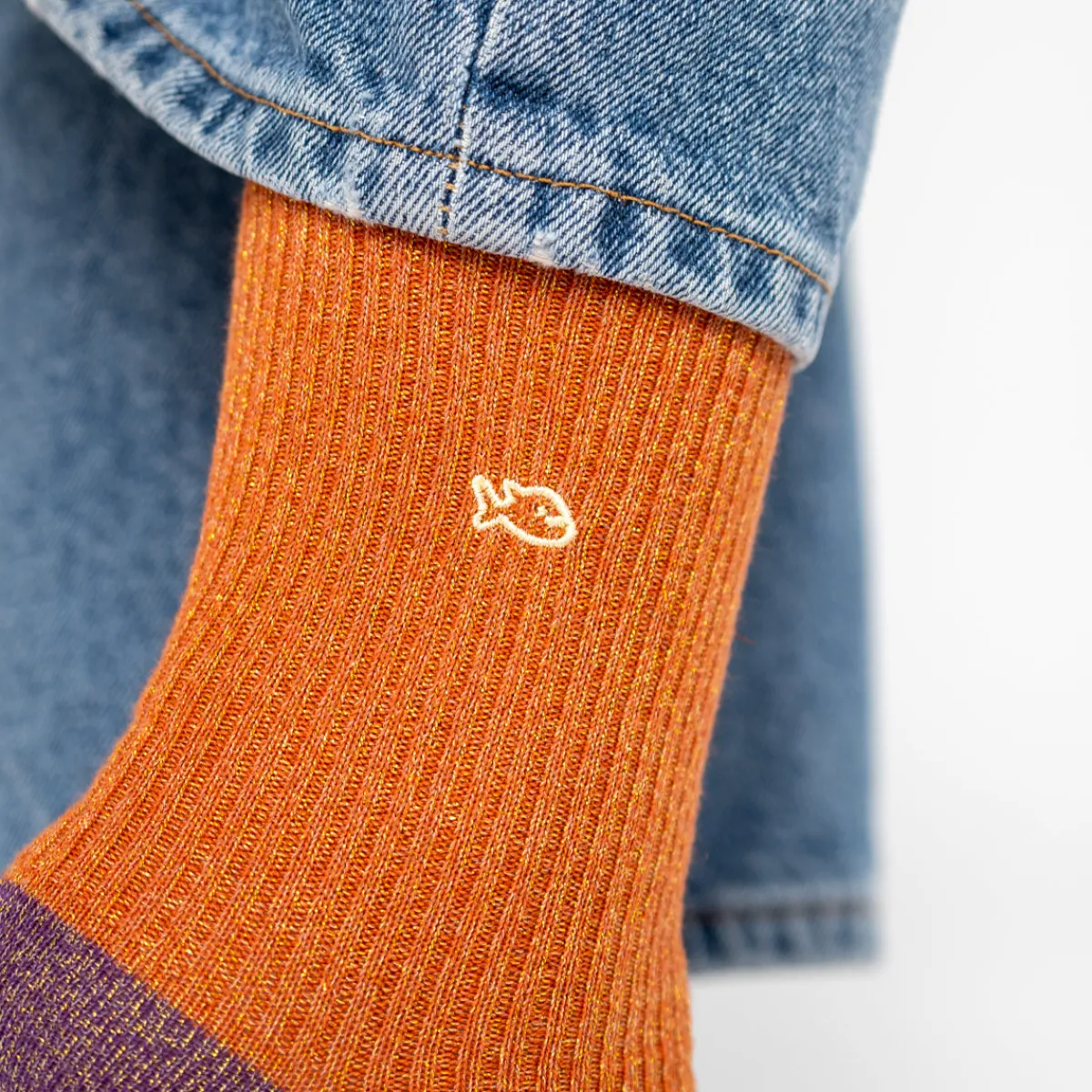 BILLYBELT Chaussettes en coton peigné Vintage - Brique>Femme Chaussettes Fantaisie