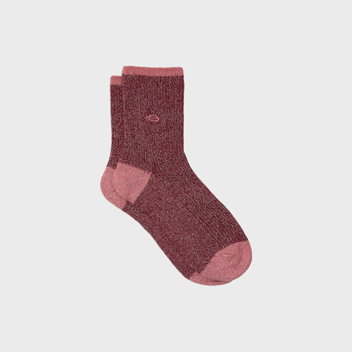 BILLYBELT Chaussettes en coton peigné Vintage - Rose foncé>Femme Chaussettes Fantaisie