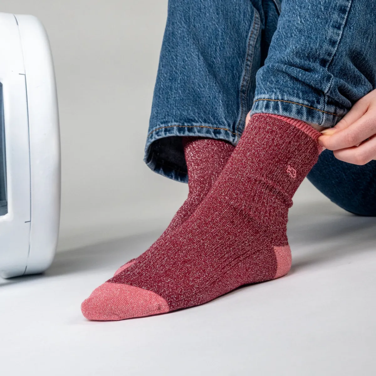 BILLYBELT Chaussettes en coton peigné Vintage - Rose foncé>Femme Chaussettes Fantaisie
