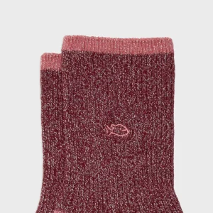 BILLYBELT Chaussettes en coton peigné Vintage - Rose foncé>Femme Chaussettes Fantaisie