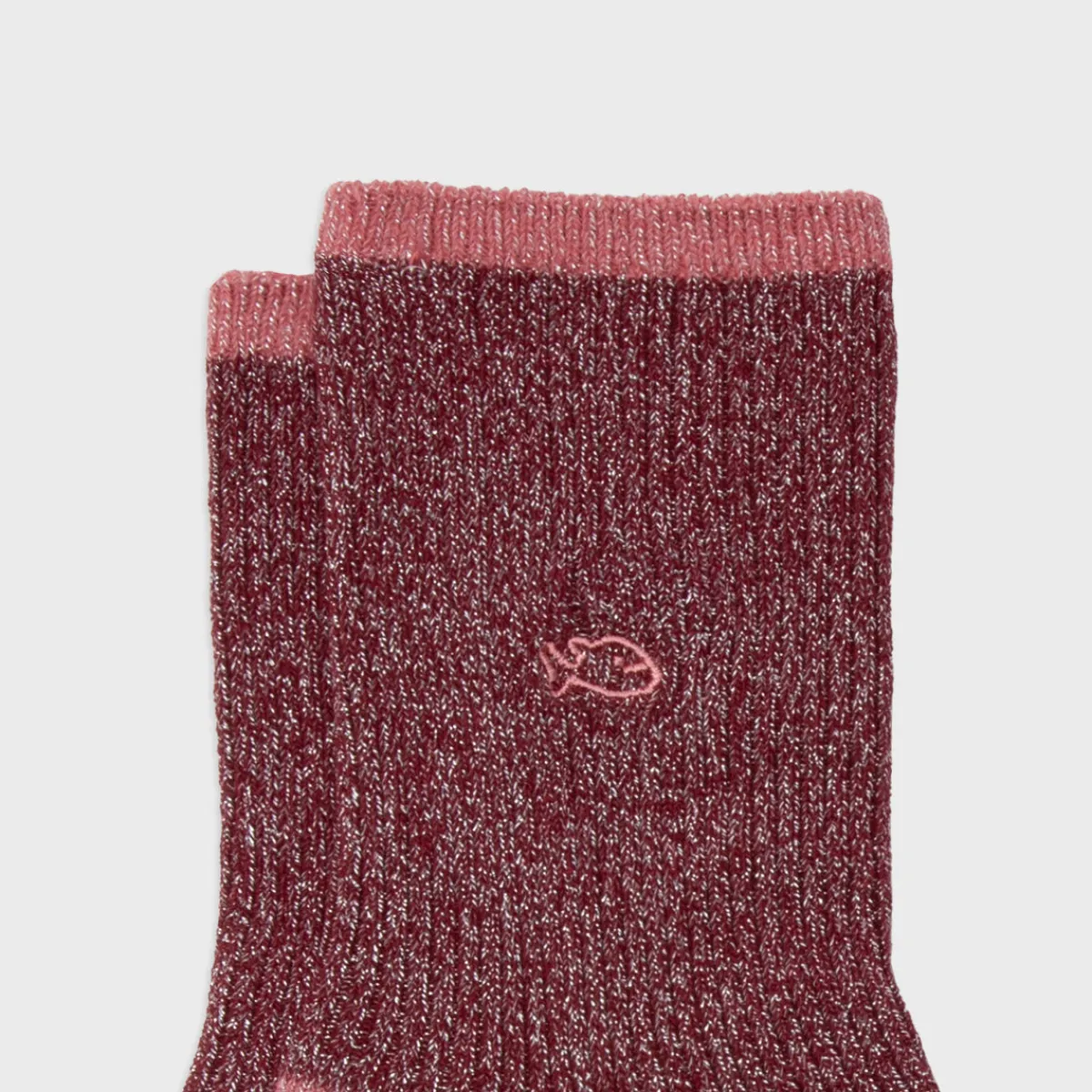 BILLYBELT Chaussettes en coton peigné Vintage - Rose foncé>Femme Chaussettes Fantaisie