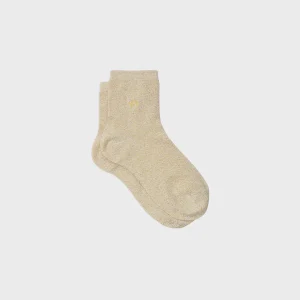 BILLYBELT Chaussettes pailletées en coton peigné Unies - Beige>Femme Chaussettes Unies