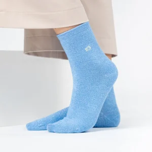 BILLYBELT Chaussettes pailletées en coton peigné Unies - Bleu clair>Femme Chaussettes Unies