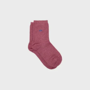 BILLYBELT Chaussettes pailletées en coton peigné Unies - Bois de rose>Femme Chaussettes Unies