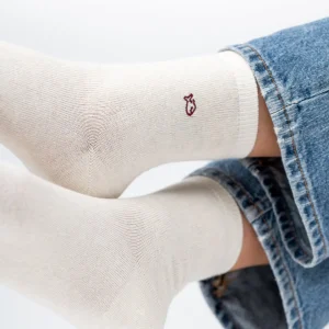 BILLYBELT Chaussettes pailletées en coton peigné Unies - Écru>Femme Chaussettes Unies