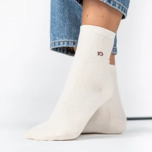 BILLYBELT Chaussettes pailletées en coton peigné Unies - Écru>Femme Chaussettes Unies