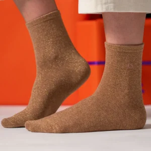 BILLYBELT Chaussettes pailletées en coton peigné Unies - Cuivre>Femme Chaussettes Unies