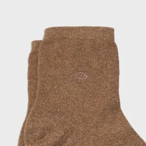 BILLYBELT Chaussettes pailletées en coton peigné Unies - Cuivre>Femme Chaussettes Unies