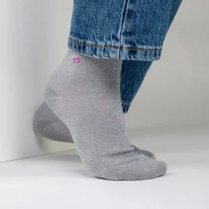 BILLYBELT Chaussettes pailletées en coton peigné Unies - Gris>Femme Chaussettes Unies