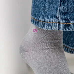 BILLYBELT Chaussettes pailletées en coton peigné Unies - Gris>Femme Chaussettes Unies