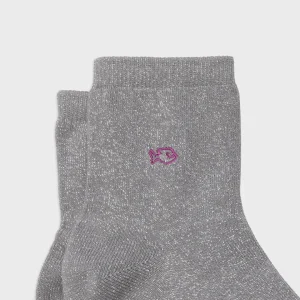BILLYBELT Chaussettes pailletées en coton peigné Unies - Gris>Femme Chaussettes Unies