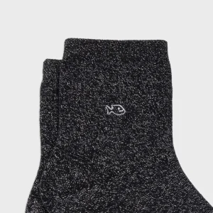 BILLYBELT Chaussettes pailletées en coton peigné Unies - Noir>Femme Chaussettes Unies