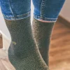 BILLYBELT Chaussettes pailletées en coton peigné Unies - Noir minéral>Femme Chaussettes Unies
