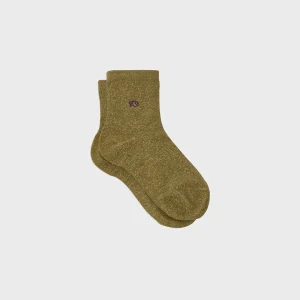 BILLYBELT Chaussettes pailletées en coton peigné Unies - Olive>Femme Chaussettes Unies