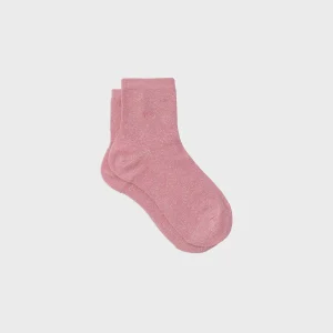 BILLYBELT Chaussettes pailletées en coton peigné Unies - Rose pêche>Femme Chaussettes Unies
