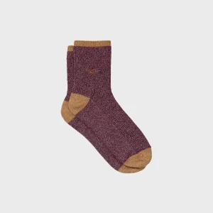 BILLYBELT Chaussettes pailletées en coton peigné Vintage - Bordeaux>Femme Chaussettes Fantaisie