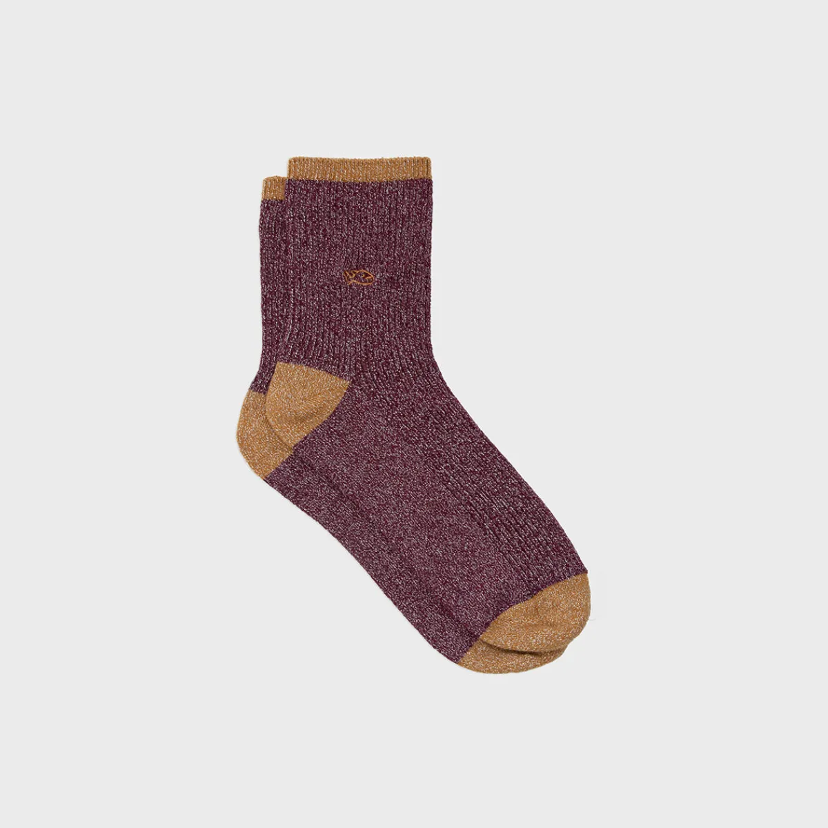 BILLYBELT Chaussettes pailletées en coton peigné Vintage - Bordeaux>Femme Chaussettes Fantaisie