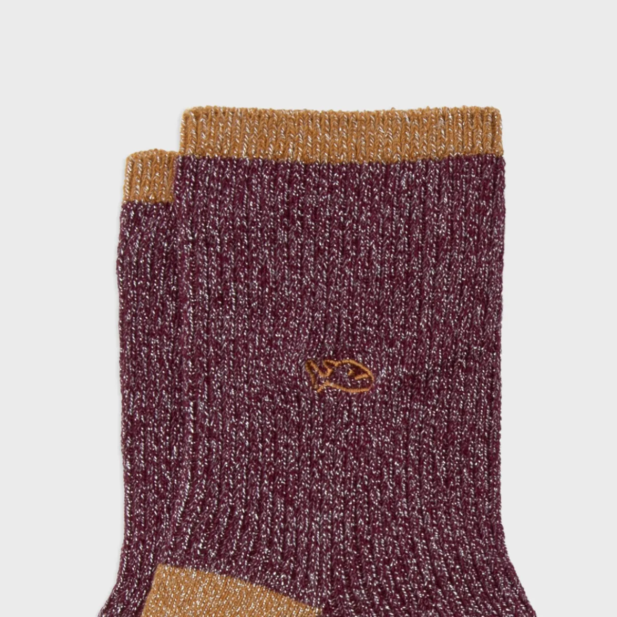 BILLYBELT Chaussettes pailletées en coton peigné Vintage - Bordeaux>Femme Chaussettes Fantaisie