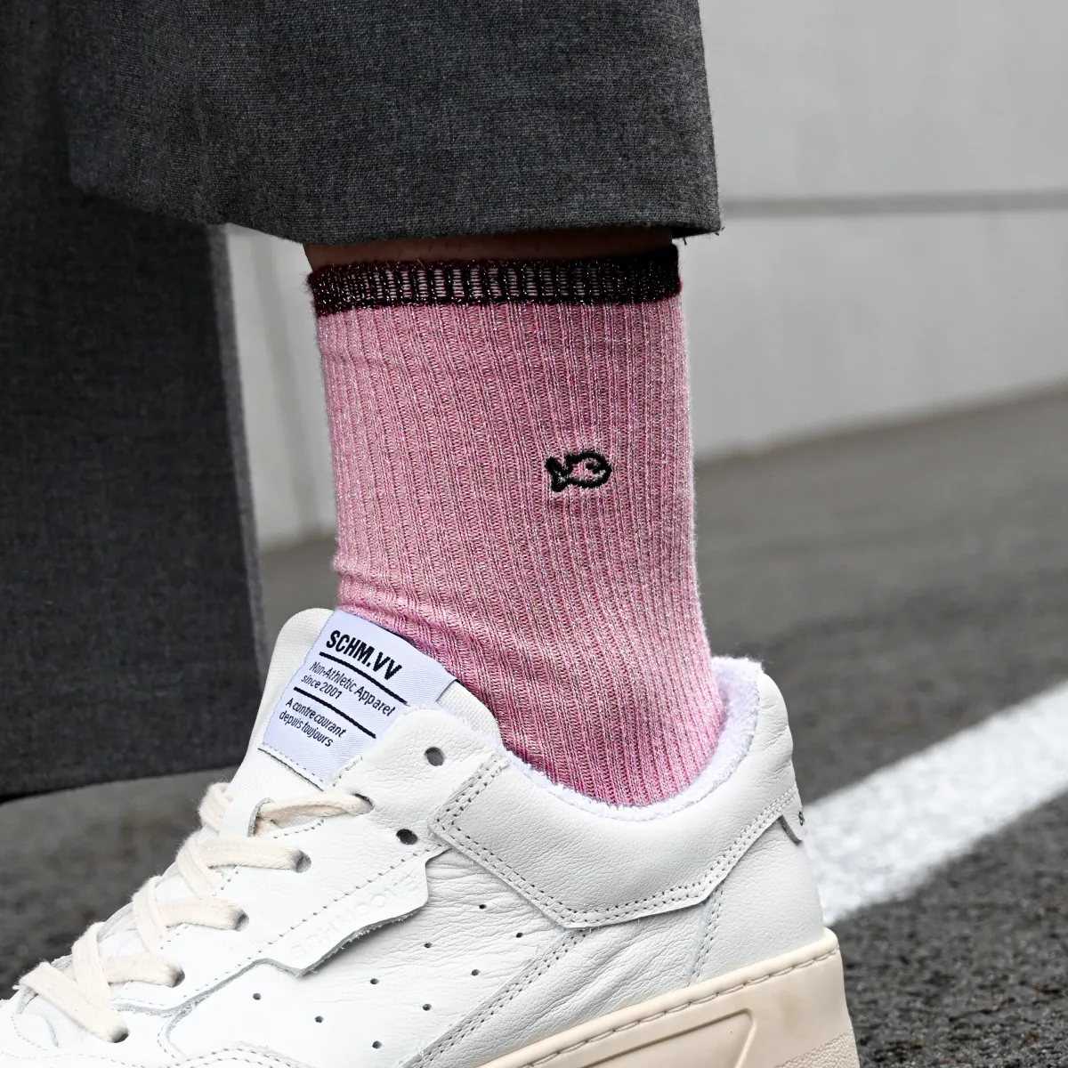 BILLYBELT Chaussettes pailletées en coton peigné Vintage - Rose>Femme Chaussettes Fantaisie