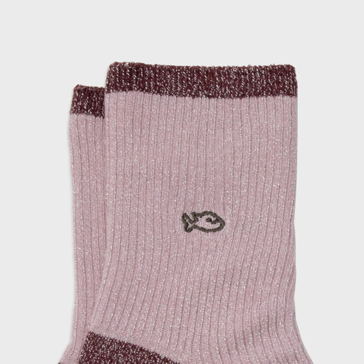 BILLYBELT Chaussettes pailletées en coton peigné Vintage - Rose>Femme Chaussettes Fantaisie