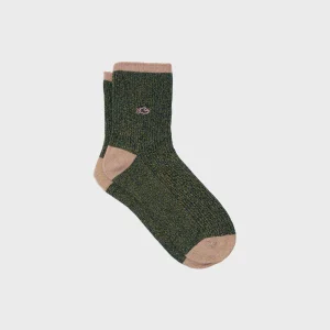 BILLYBELT Chaussettes pailletées en coton peigné Vintage - Vert>Femme Chaussettes Fantaisie