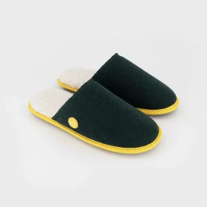 BILLYBELT Chaussons en velours côtelé Vert> Chaussons
