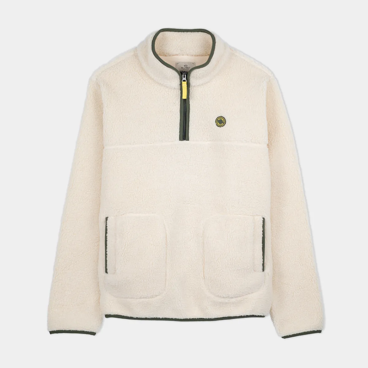 pull_sherpa_col_zipp_ivoire_1.webp BILLYBELT Pull sherpa col zippé>Homme Vestes Et Pulls En Sherpa Homme