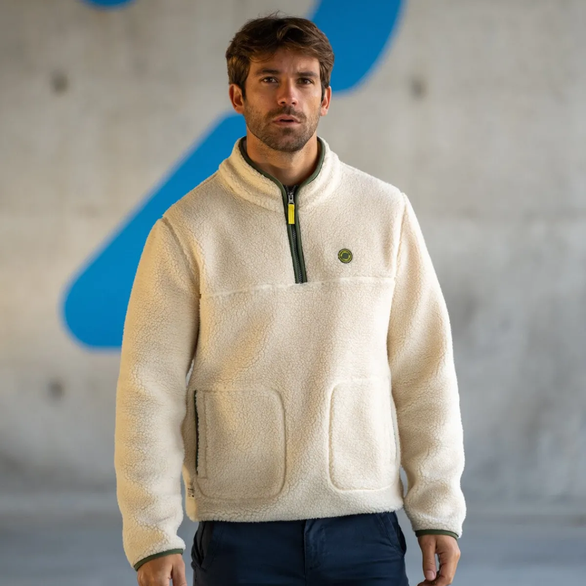 pull_sherpa_col_zipp_ivoire_3.webp BILLYBELT Pull sherpa col zippé>Homme Vestes Et Pulls En Sherpa Homme