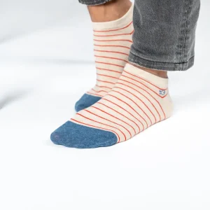BILLYBELT Socquettes en coton peigné A rayures fines ->Homme Chaussettes Basses