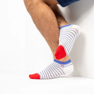BILLYBELT Socquettes en coton peigné A rayures fines ->Homme Chaussettes Basses