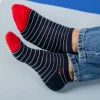 BILLYBELT Socquettes en coton peigné A rayures fines ->Homme Chaussettes Basses