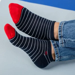 BILLYBELT Socquettes en coton peigné A rayures fines ->Homme Chaussettes Basses