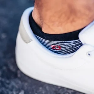 BILLYBELT Socquettes en coton peigné Rayées - Noir rayé blanc>Homme Chaussettes Basses