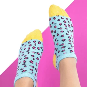 BILLYBELT Socquettes pailletées en coton peigné Léopard - Bleu>Femme Socquettes