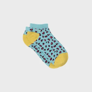 BILLYBELT Socquettes pailletées en coton peigné Léopard - Bleu>Femme Socquettes