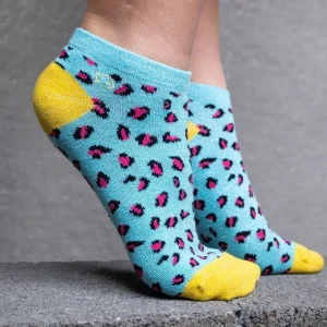 BILLYBELT Socquettes pailletées en coton peigné Léopard - Bleu>Femme Socquettes