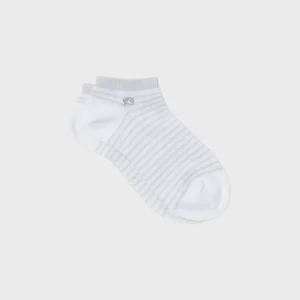 BILLYBELT Socquettes pailletées en coton peigné Rayées - Blanc, rayé argent>Femme Socquettes