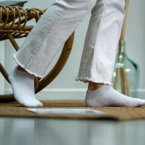 BILLYBELT Socquettes pailletées en coton peigné Rayées - Blanc, rayé argent>Femme Socquettes