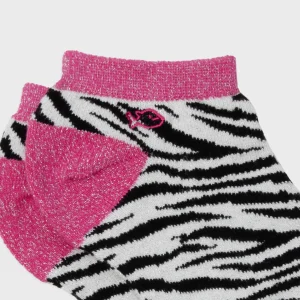 BILLYBELT Socquettes pailletées en coton peigné Zèbre ->Femme Socquettes