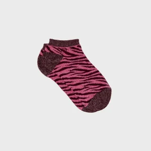 BILLYBELT Socquettes pailletées en coton peigné Zèbre ->Femme Socquettes