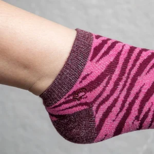 BILLYBELT Socquettes pailletées en coton peigné Zèbre ->Femme Socquettes