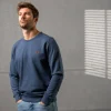 BILLYBELT Sweatshirt en 100% coton biologique Backpacker - Marine chiné> Sweatshirts