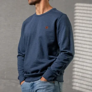 BILLYBELT Sweatshirt en 100% coton biologique Backpacker - Marine chiné> Sweatshirts