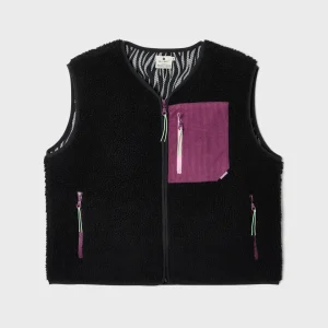 BILLYBELT Veste sherpa femme zippée sans manches Noir>Femme Vestes En Sherpa Femme